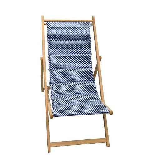 Photo de Chilienne matelassée - toile amovible - bleu Indigo