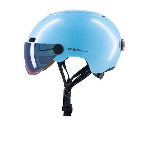 Photo de Casque vélo - technologie cosmo - bleu ciel brillant