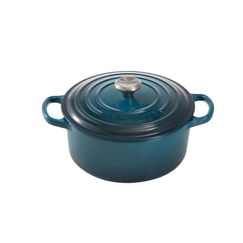 Photo de COCOTTE RONDE EN FONTE 24 CM BLEU LE CREUSET