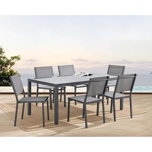 Photo de Ensemble repas de jardin - gris - ( 6 chaises )
