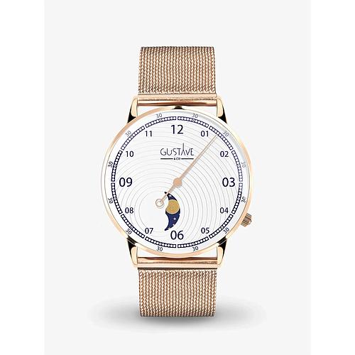 Photo de Montre femme 12 heures - mono-aiguille - bracelet milanais - GUSTAVE & CIE