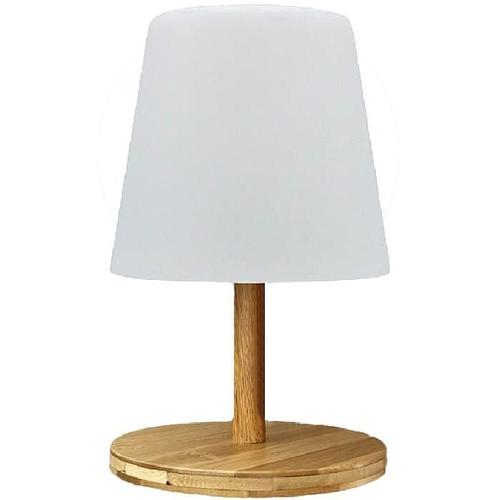 Photo de Lampe de table pied en bambou - blanc