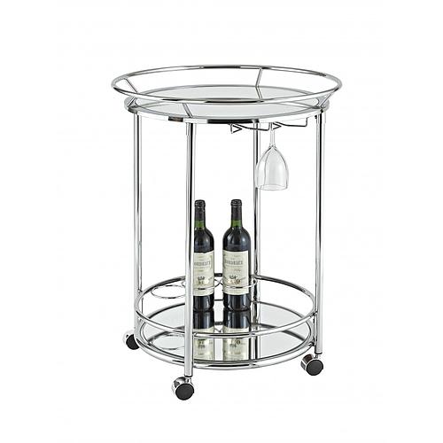 Photo de DESSERTE ROULANTE RONDE - INOX / MIROIR